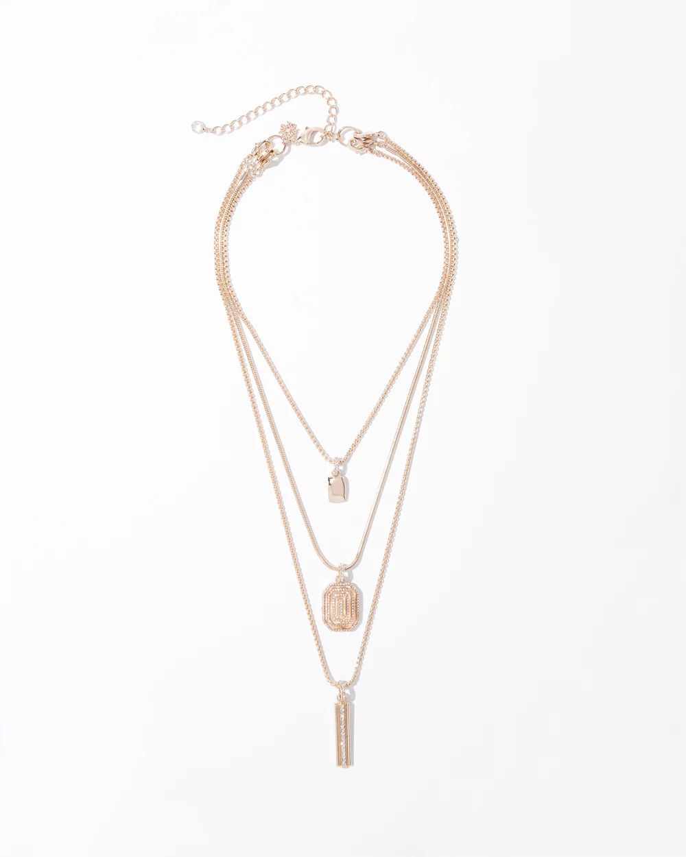 Art Deco Goldtone & Pavé Convertible Necklace