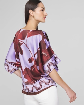 Satin Kimono Sleeve Blouse