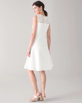 Lace Yoke Fit and Flare Dress