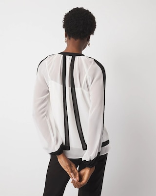 Chiffon Colorblock Blouse click to view larger image.