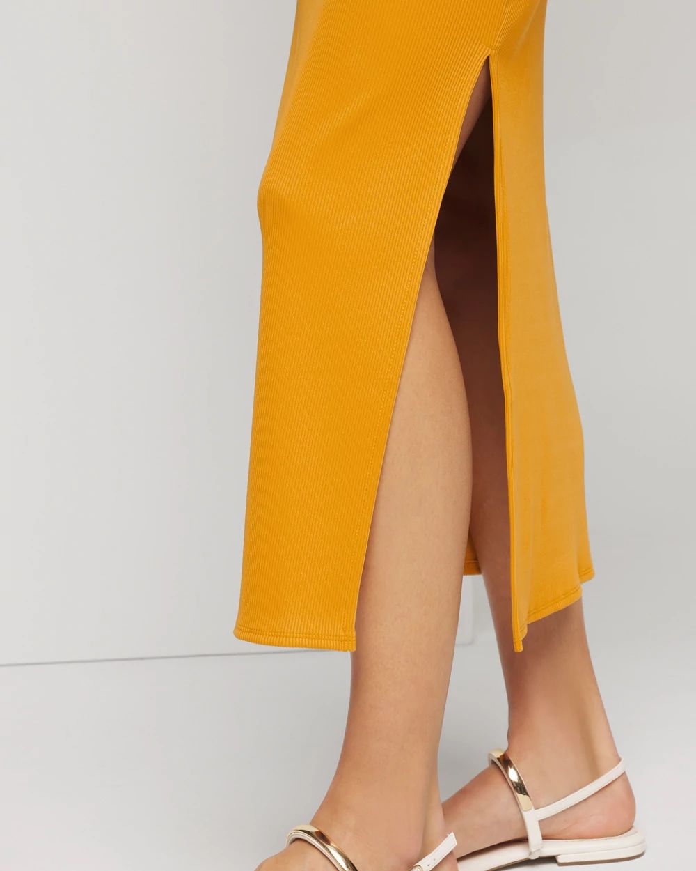WHBM® FORME Rib Sleeveless Midi Dress click to view larger image.