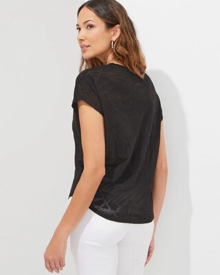 Outlet WHBM Short Sleeve Burnout V-Neck Tee
