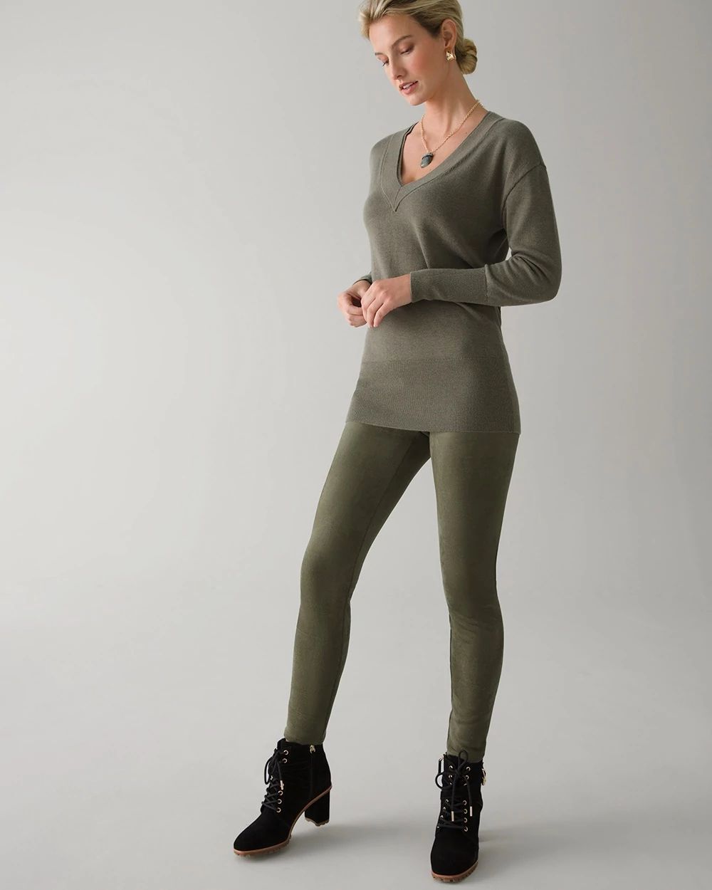 Faux-Suede WHBM Runway Leggings click to view larger image.