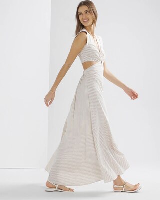 Seersucker Cutout Midi Dress click to view larger image.
