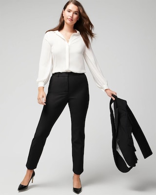WHBM® Elle Slim Ankle Comfort Stretch Pants click to view larger image.