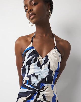 Satin Halter Maxi Dress click to view larger image.