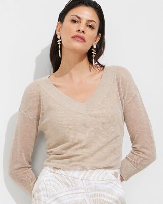 Outlet WHBM 3/4-Sleeve V-Neck Pullover