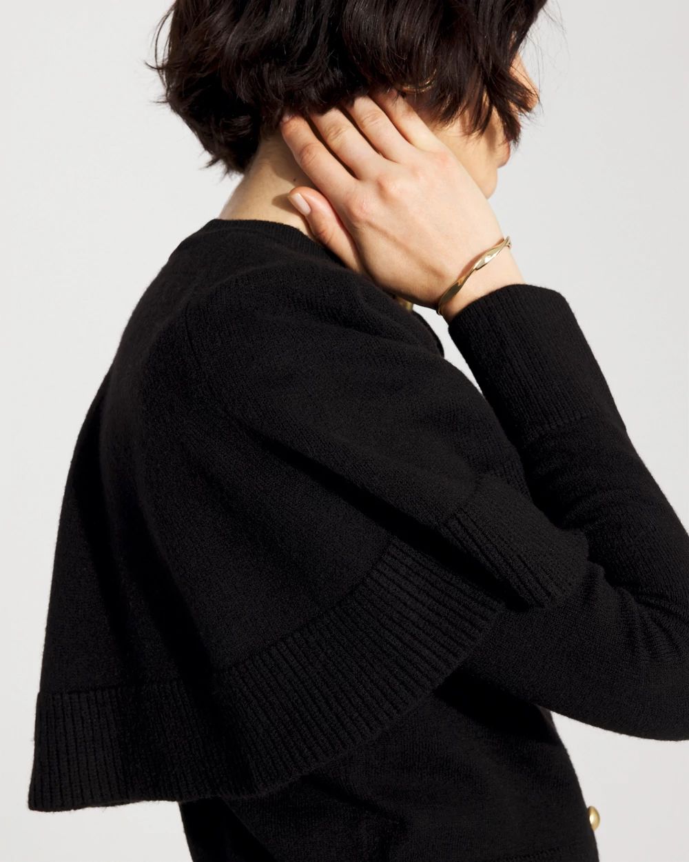 Button-Front Cape Cardigan