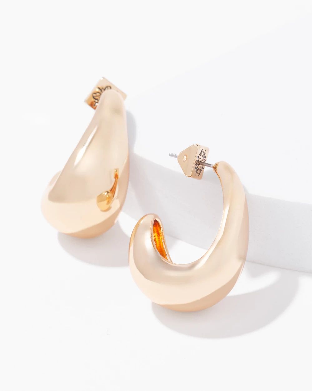 Large Gold Teardrop Earrings