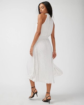 Pleated Midi Halter Dress