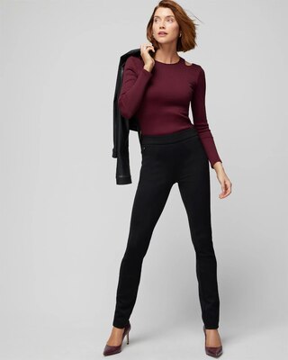 WHBM® FORME Long Sleeve Cutout Ribbed Top click to view larger image.
