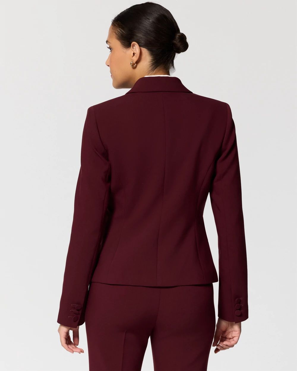 Luxe Stretch Cropped One-Button Blazer click to view larger image.