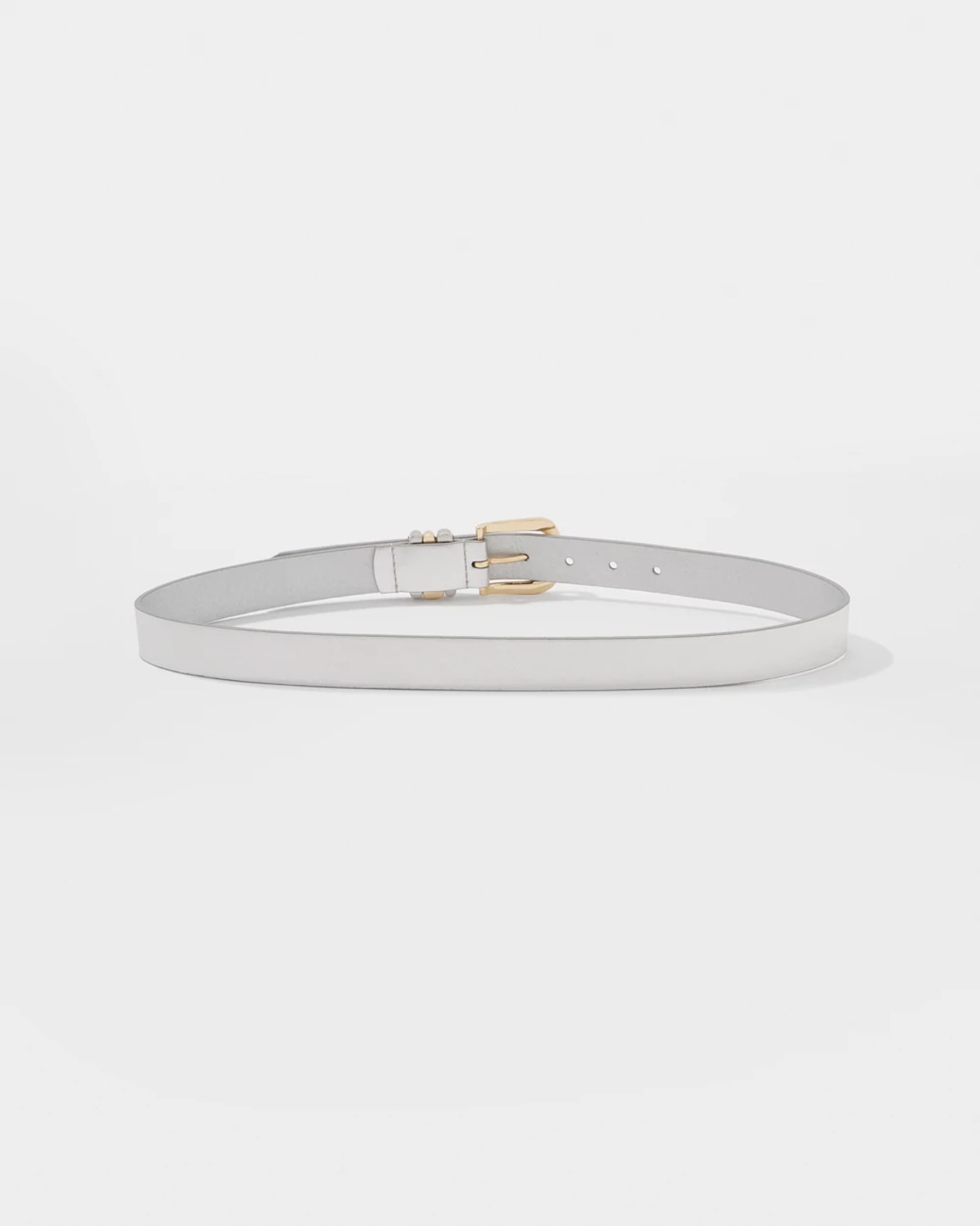 White House Black Market Faux Leather Belt In Silver