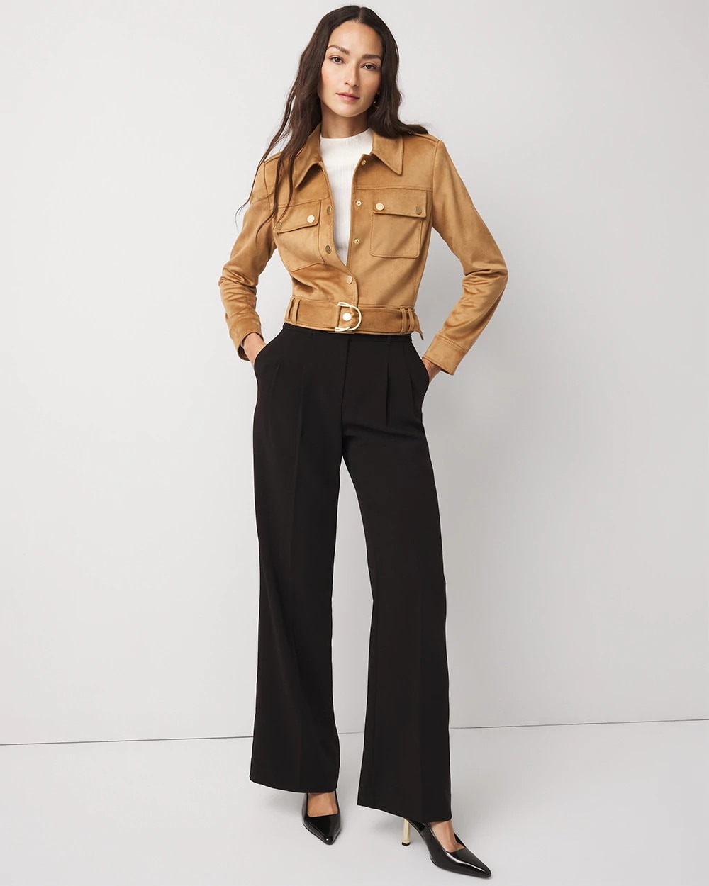 Pleated Wide Leg Pant