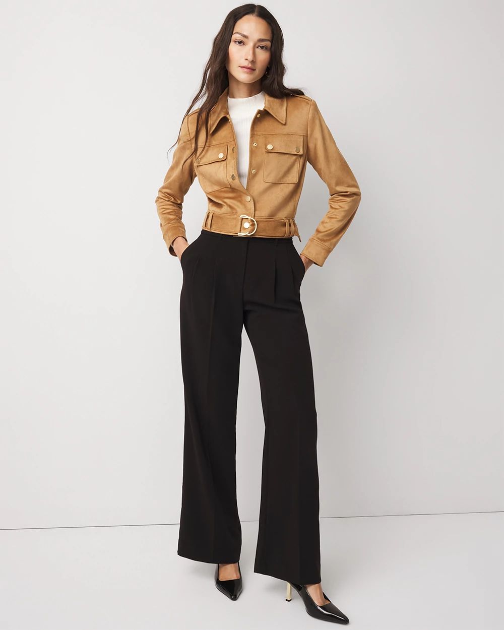 Pleated Wide Leg Pant