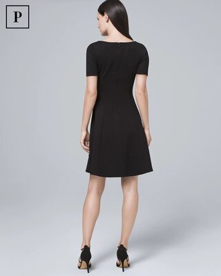 Petite Polished Knit Fit-and-Flare Dress
