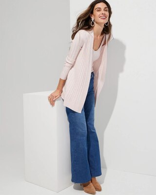 Outlet WHBM Wide-Rib Long Belted Cardigan