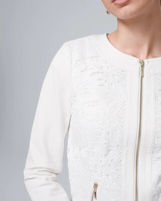 Petite Lace Zip-Front Jacket