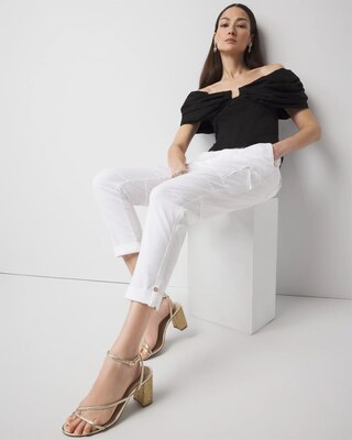 Mid-Rise Pret-A-Pedi Straight Cropped Pants click to view larger image.