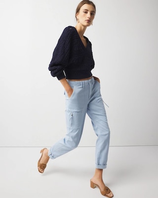 Mid-Rise Pret-A-Pedi Straight Cropped Pants click to view larger image.