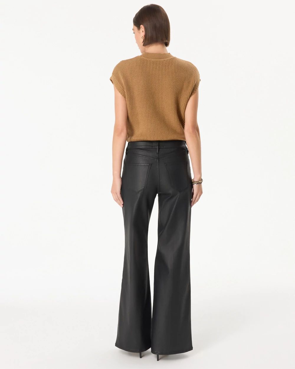 Coated Denim High Rise Wide Leg Jean click to view larger image.