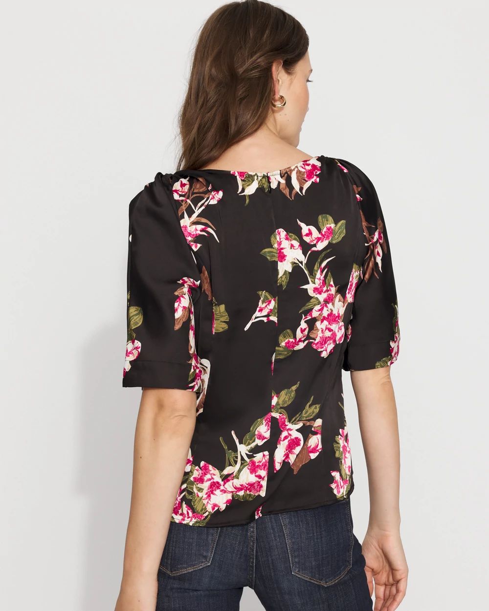 Satin Twist-Shoulder Top