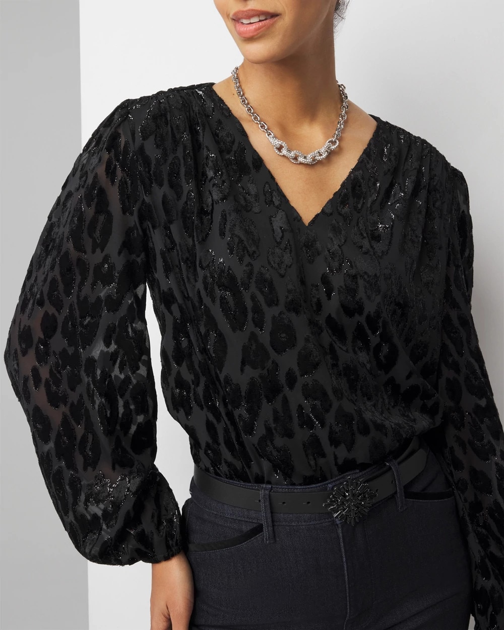 V-Neck Burnout Blouse