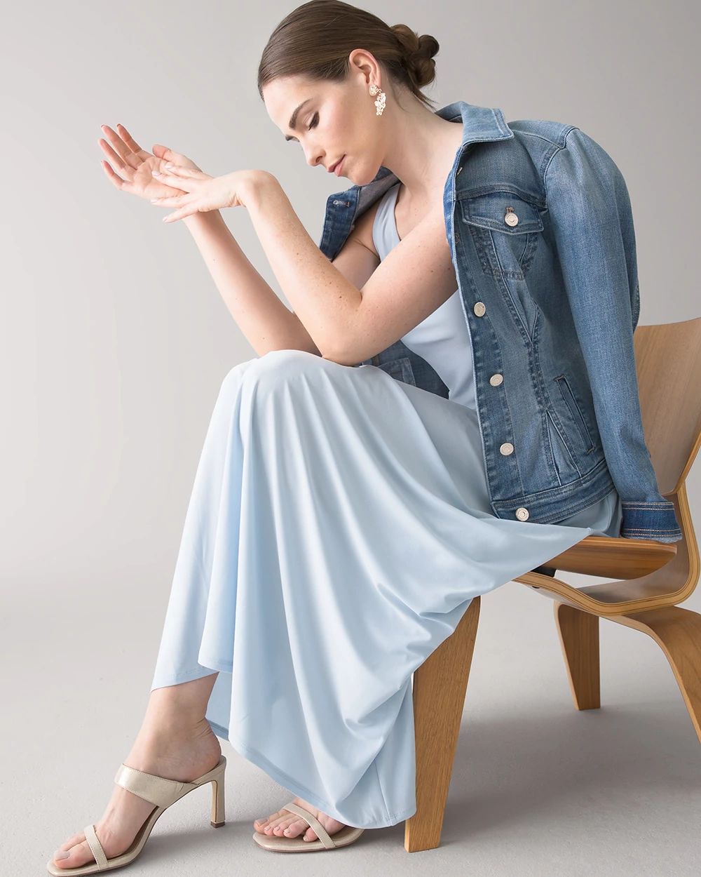 Matte Jersey Fit & Flare Midi-Dress