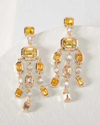 Goldtone & Yellow Stone Chandelier Earring