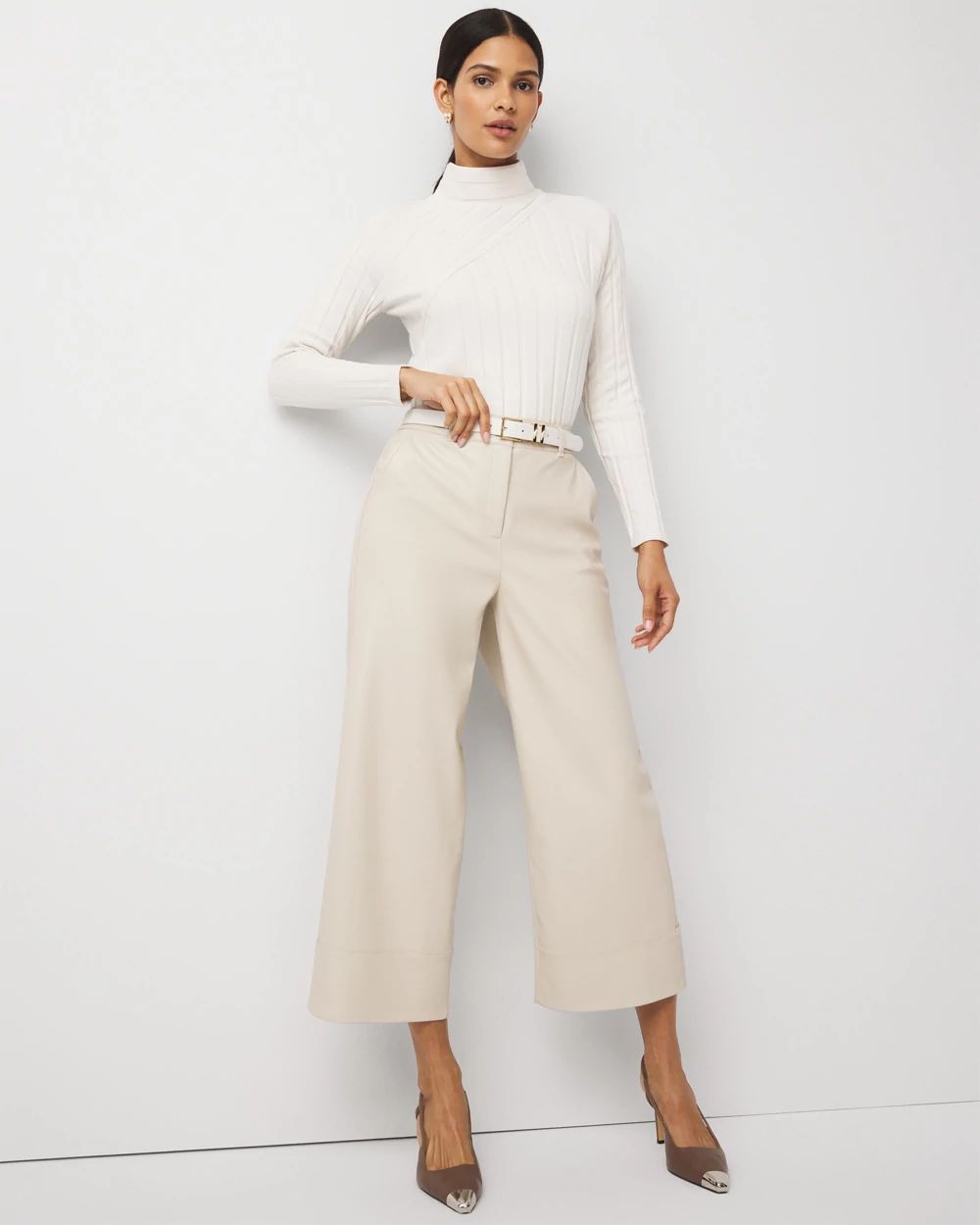 Ribbed Funnel Neck Top click to view larger image.