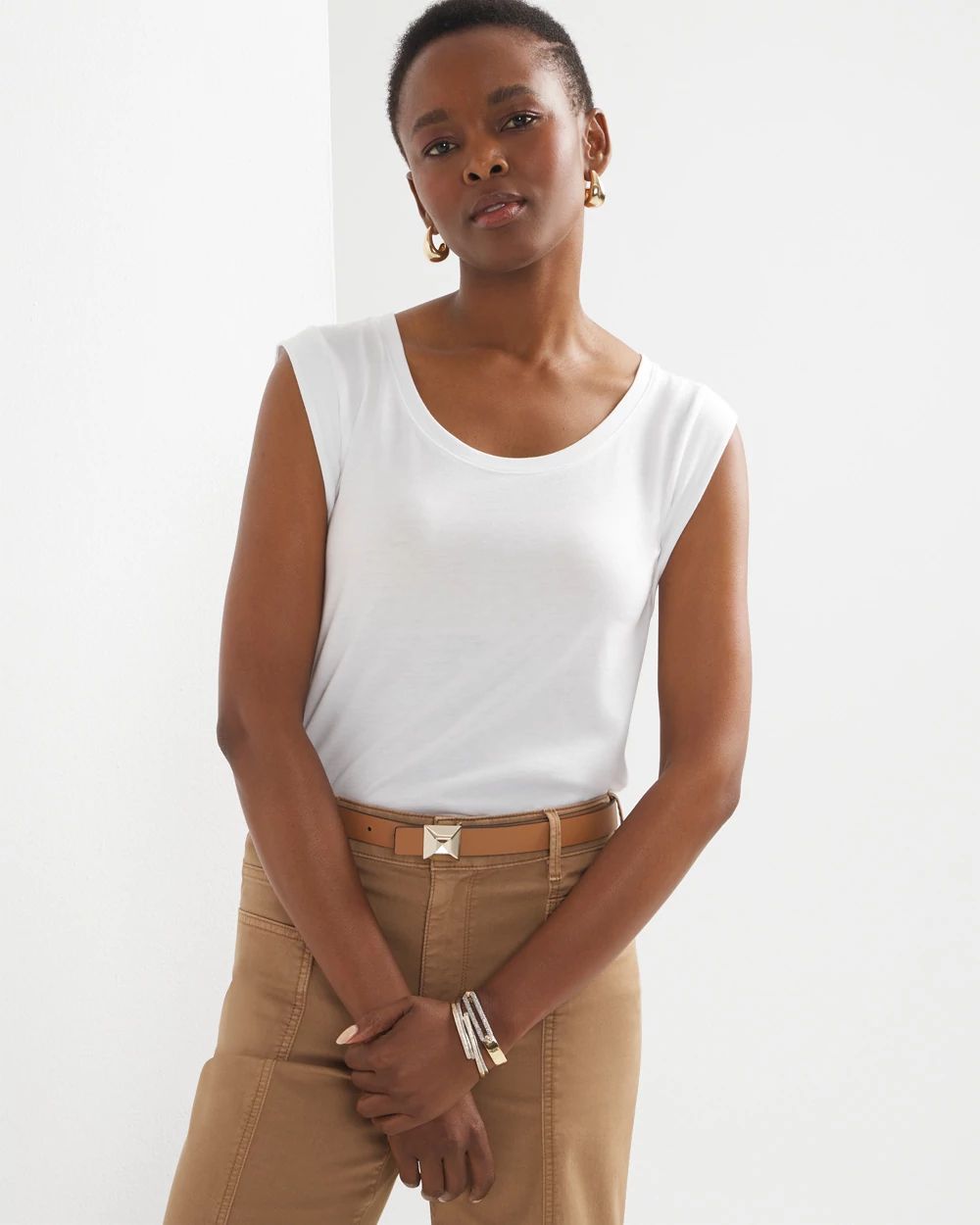 High-Rise Scoop Neck Tee