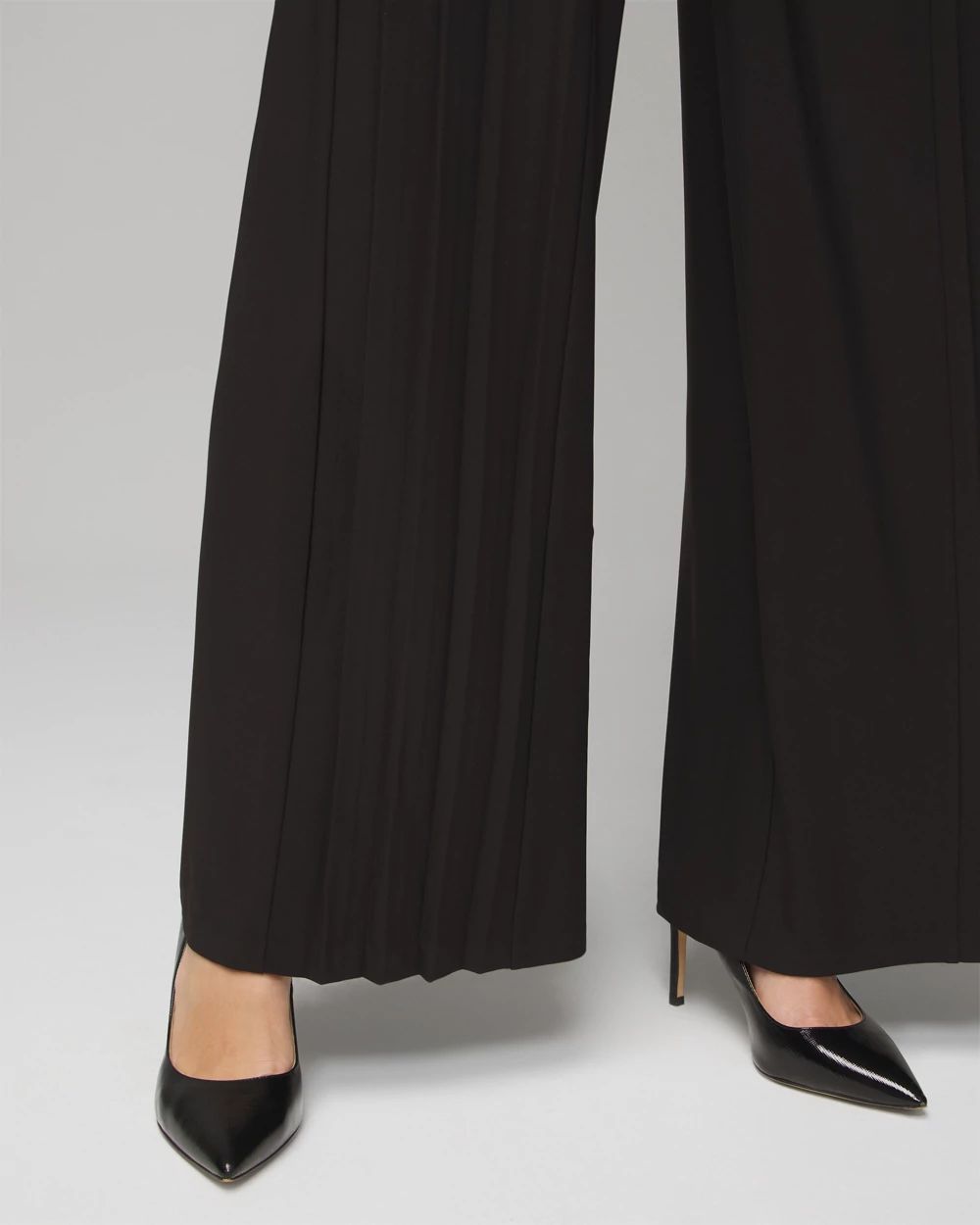 Petite Matte Jersey Pleated Wide Leg click to view larger image.
