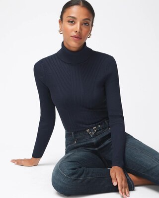 Long-Sleeve Ribbed Turtleneck