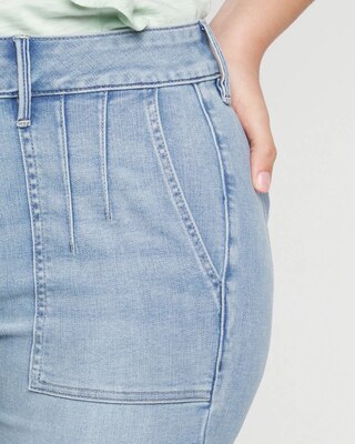 High-Rise Everyday Soft Patch Pocket Bootcut Jeans click to view larger image.