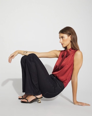 Petite High-Rise Tab-Waist Bootcut Jean click to view larger image.