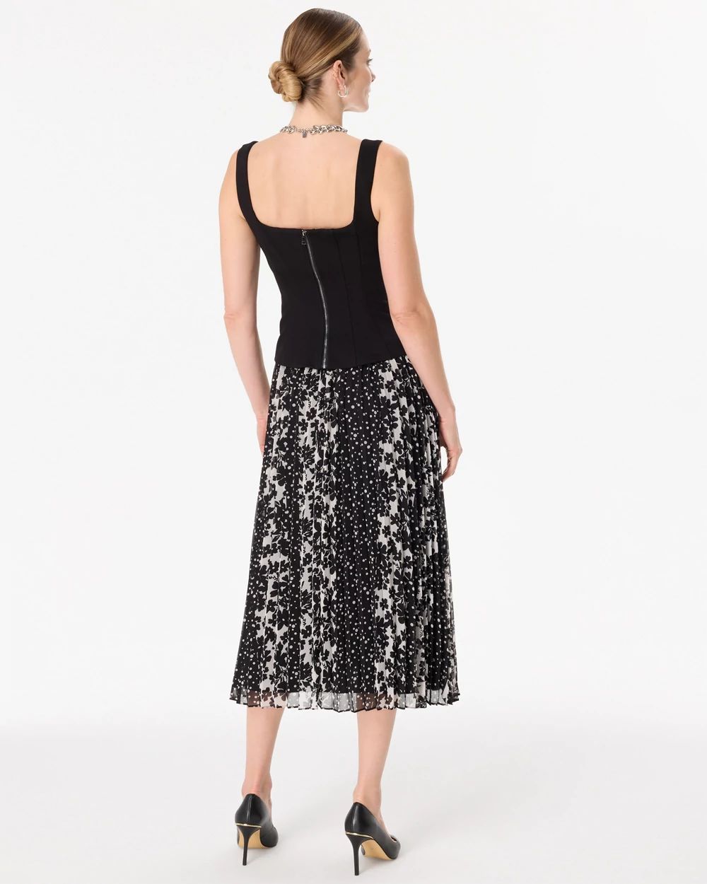 Bustier Pleated Midi Dress click to view larger image.