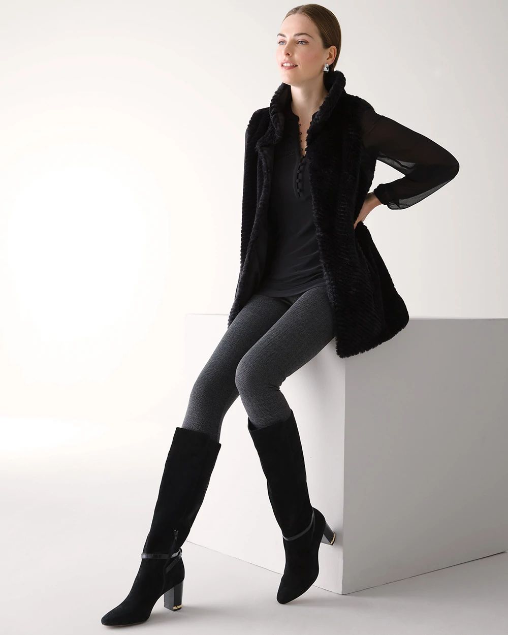 Herringbone Ponte WHBM Runway Leggings