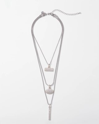 Multi-Row Pavé Mixed-Metal Necklace