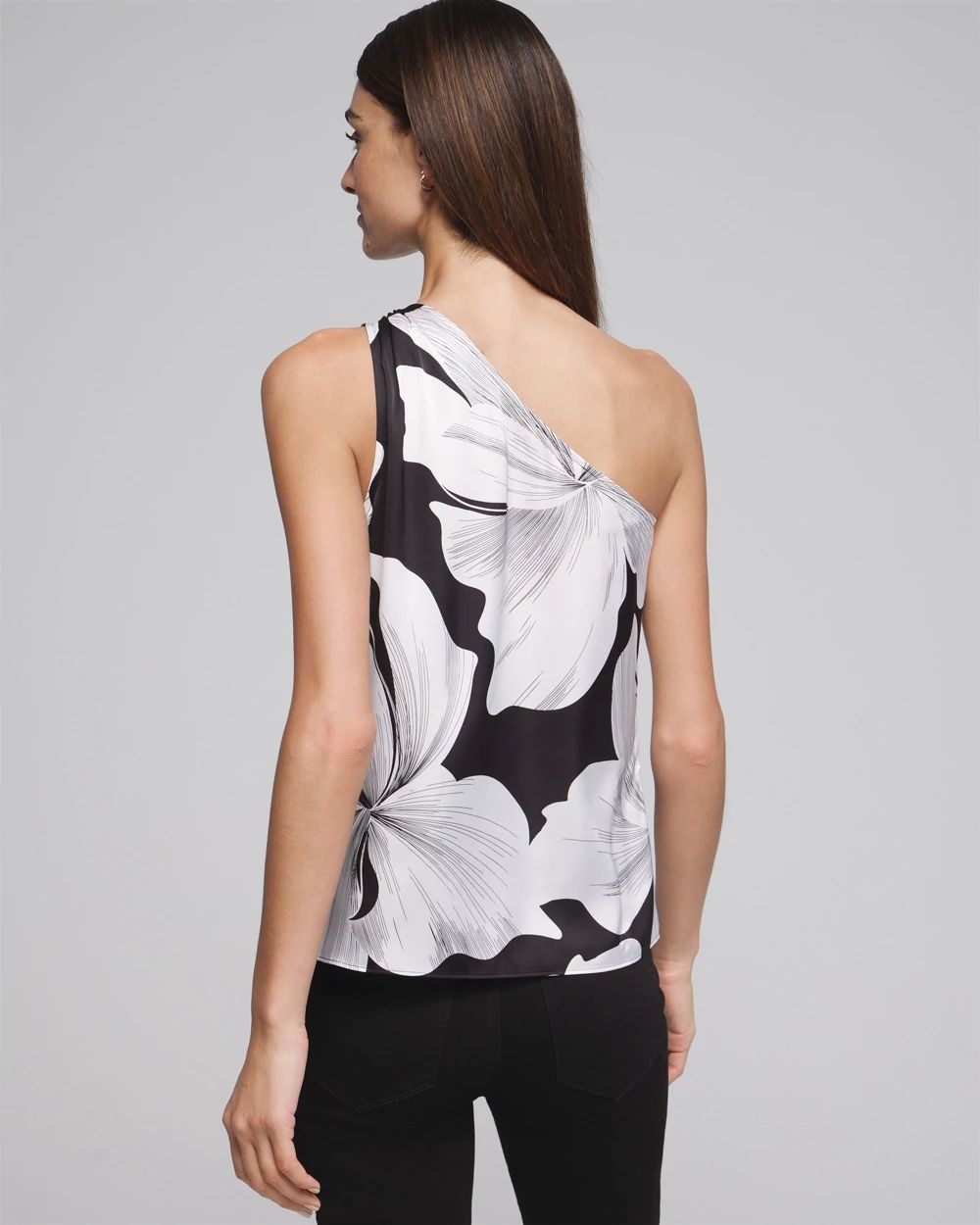 Outlet WHBM One-Shoulder Satin Top click to view larger image.