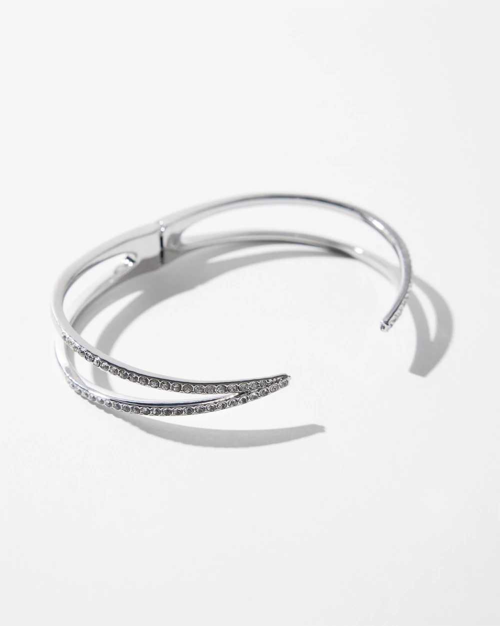 Silver Criss-Cross Hinge Bracelet click to view larger image.