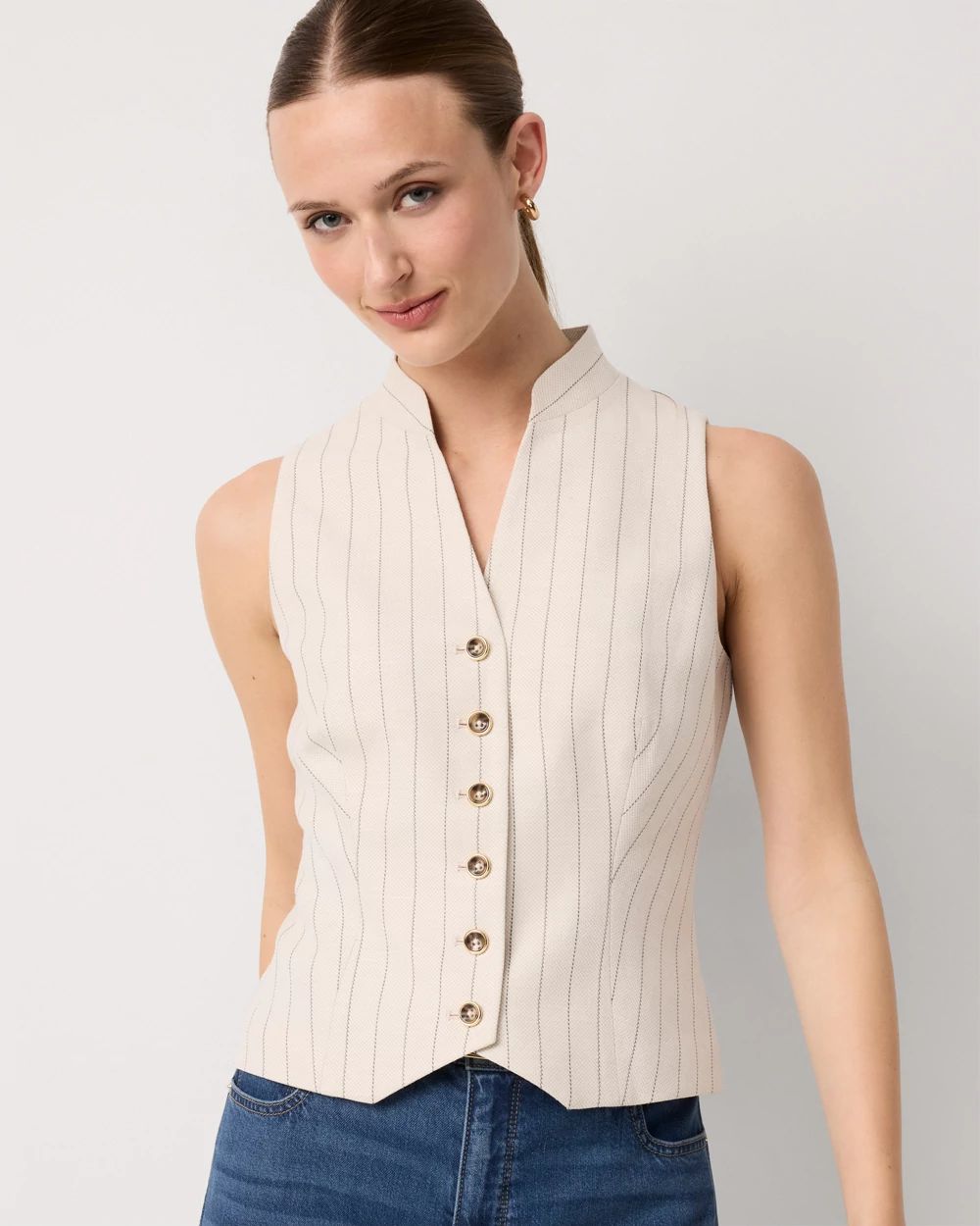 Petite Pinstripe Vest