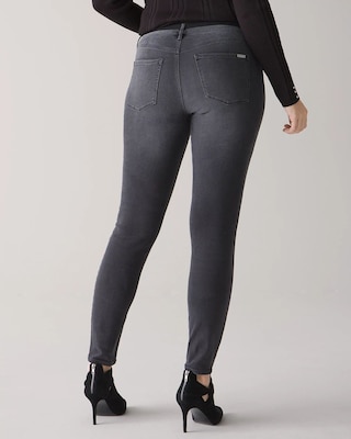 Curvy-Fit Mid-Rise Floral Embroidered Skinny Jeans click to view larger image.