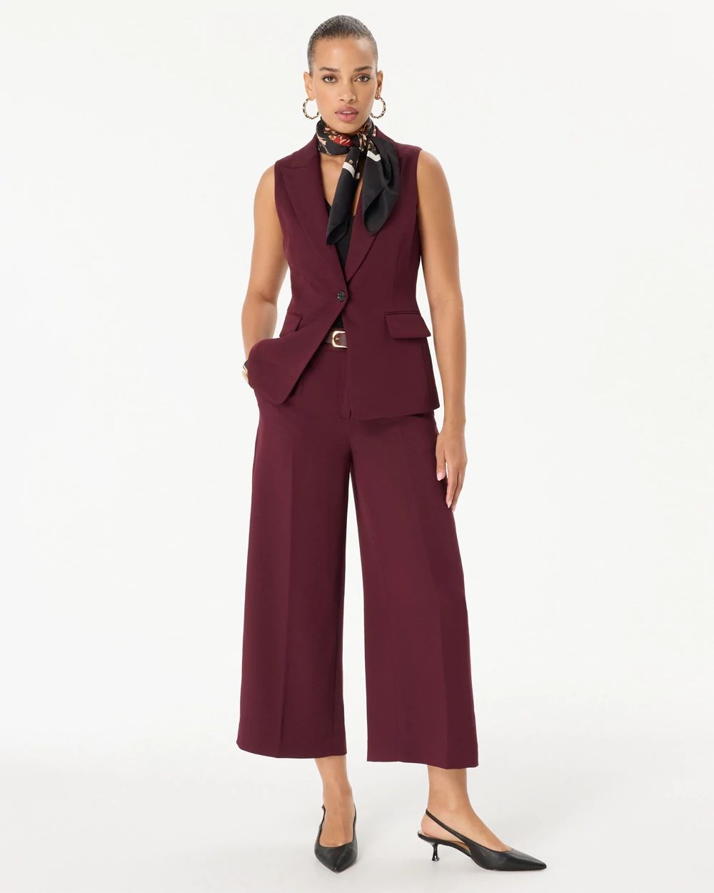 One-Button Tailored Vest click to view larger image.