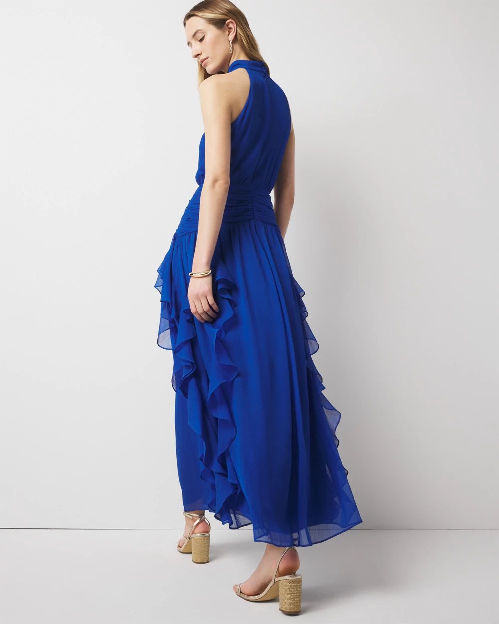 Ruffle Halter Maxi Dress