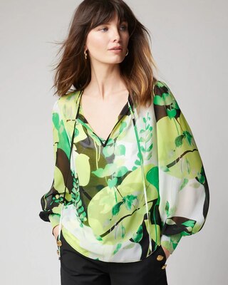 Chiffon Tie-Neck Blouse