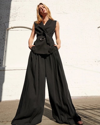 Pleated Ultra-Wide Leg Pant click to view larger image.