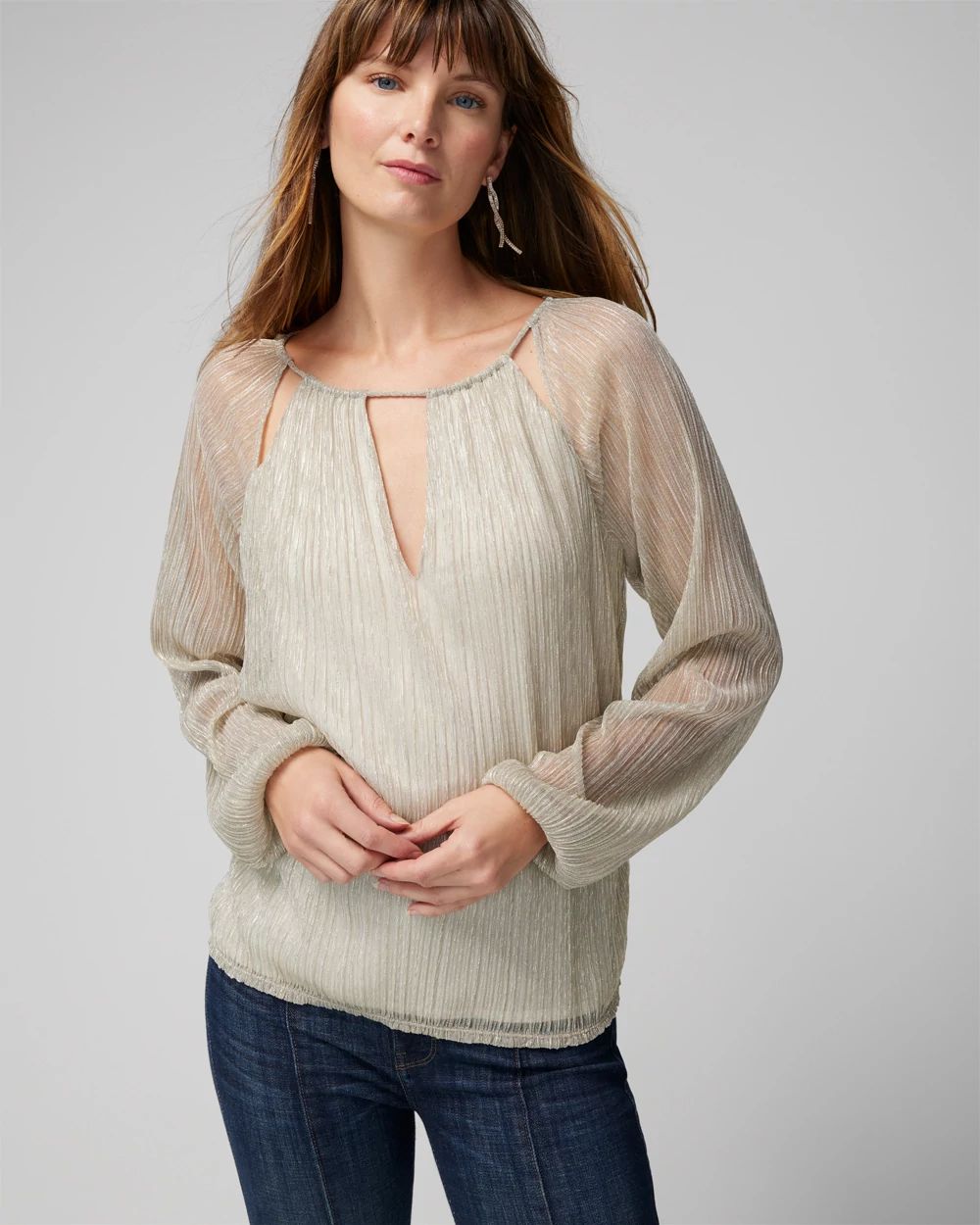Long Sleeve Crinkle Top