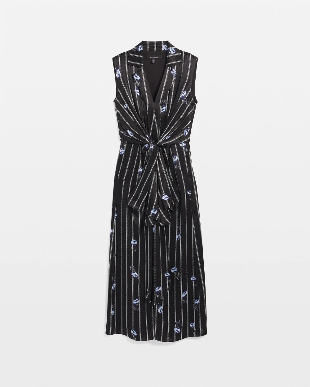 Petite Drape Front Satin Midi Dress