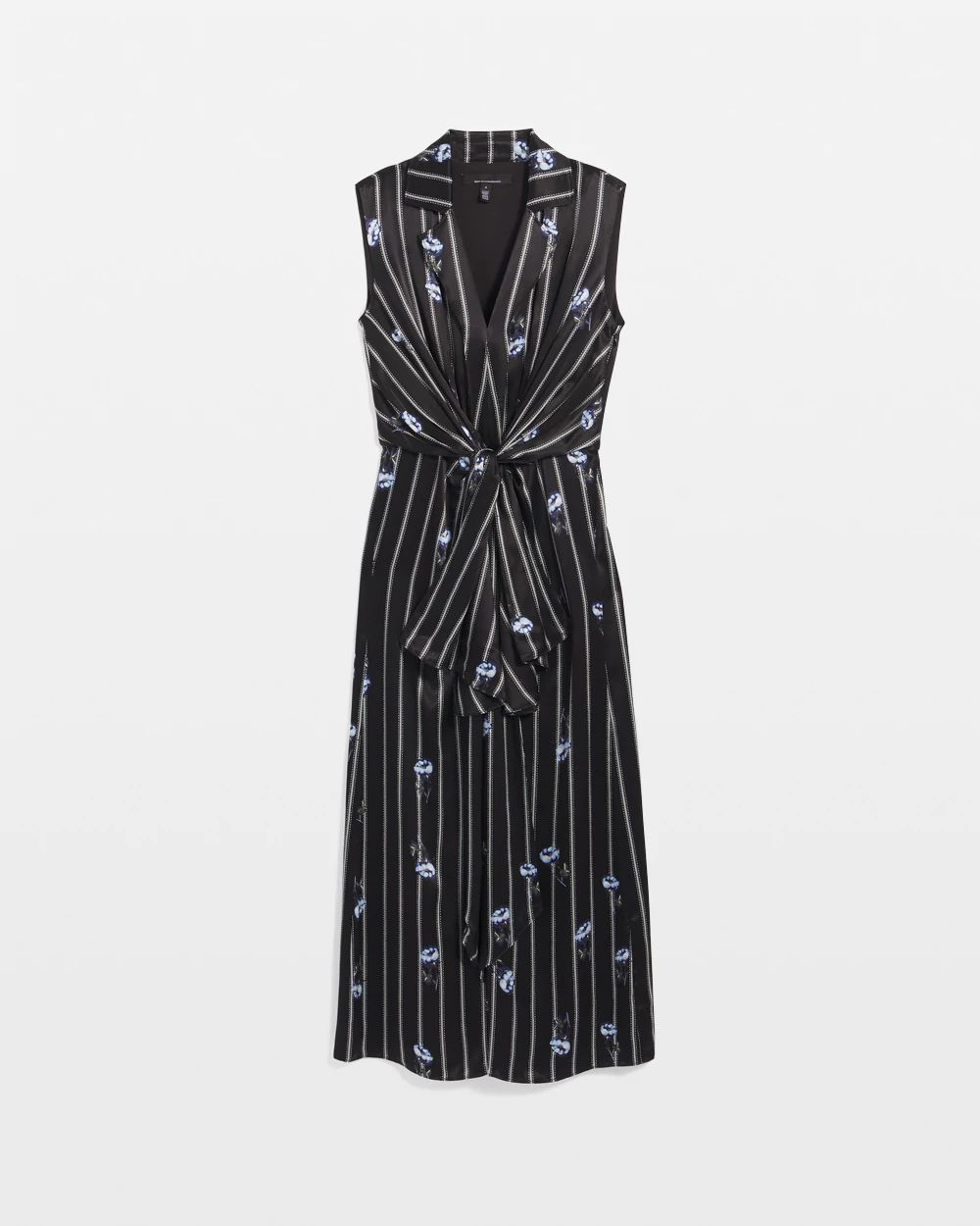 Petite Drape Front Satin Midi Dress click to view larger image.