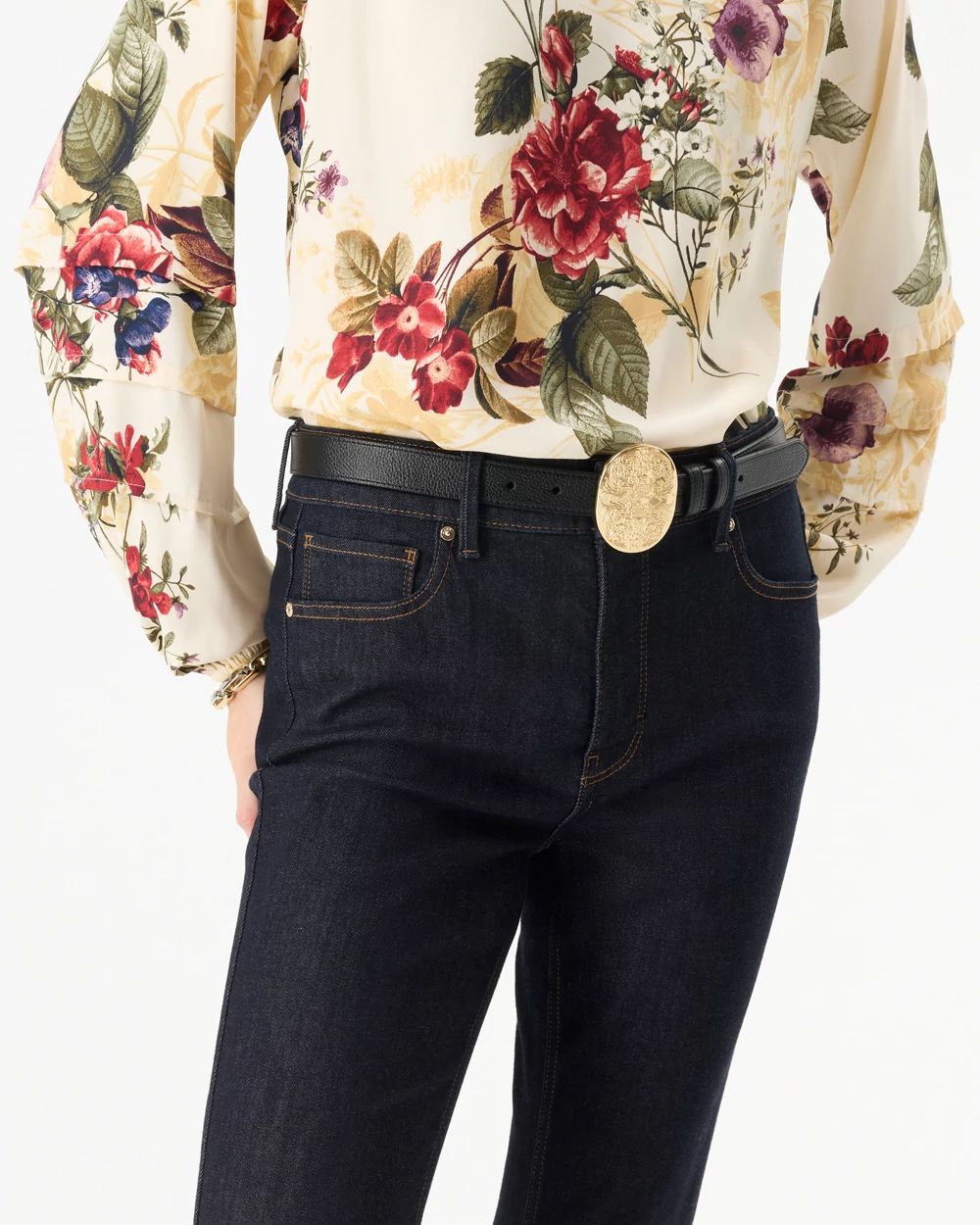 Etched Mixed Metal Pant Belt